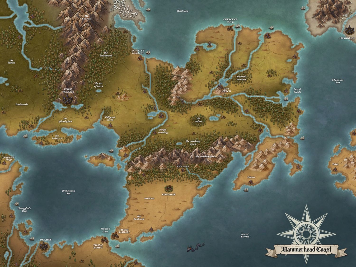Map of the Hammerhead Coast