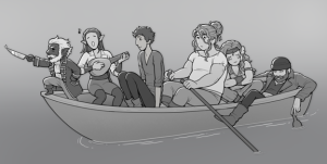 Captain Magpie leads his old and new crewmembers to the Young Kraken.png