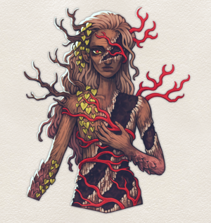 Lusídhe, the elder dryad and Keeper of The Grove's Portal between the Fey Wild and the mortal plane, after Virgil's lieutenants tortured her to the edge of death