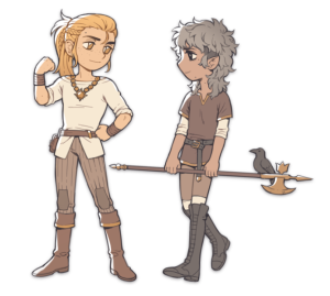 Prince Mordecai & courtier Varian, training to be Soliman paladins